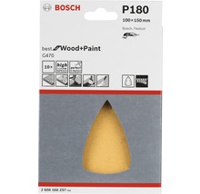Papier abrasif Bosch P180 pour bois et peinture, 100x150 millimètres