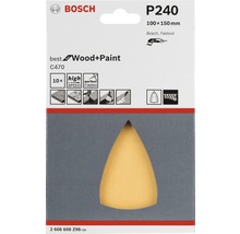 Papier abrasif Bosch P240 pour bois et peinture, 100x150 millimètres