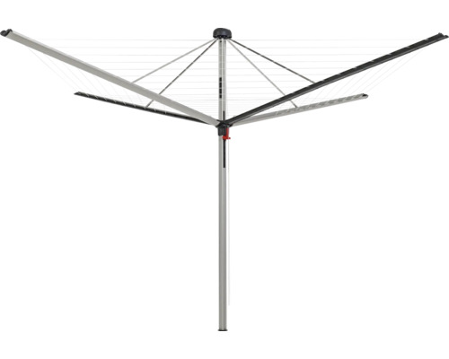 Séchoir parapluie DuoMatic 50 avec des douilles de sol et un couvercle à charnière anthracite