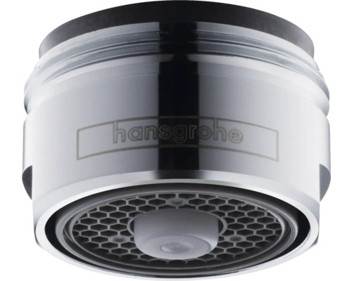 Régulateur de jet hansgrohe F13 SoftStart M24 acier inoxydable brossé 92517800 Logo Hansgrohe sur le mousseur