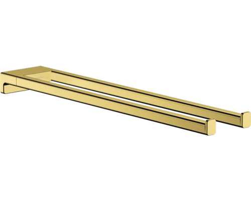 Barre porte-serviettes hansgrohe AddStoris polished gold optic brillant 41770990 Porte-serviettes double en métal pour montage mural