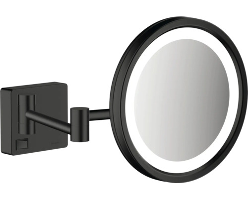 Miroir de maquillage hansgrohe AddStoris éclairé x3 noir mat 41791340