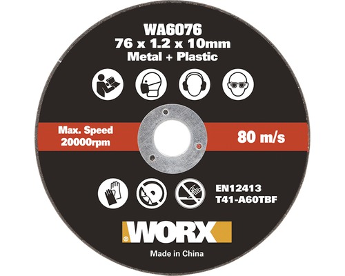 Trennscheibe Worx Metall für Akku Mini-Winkelschleifer WX801