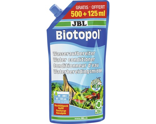 Préparateur d'eau JBL Biotopol recharge 500 + 125 ml