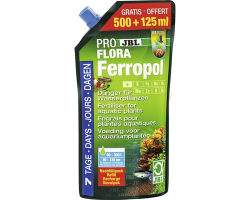 Engrais pour plantes JBL Proflora Ferropol recharge 500 + 125 ml