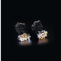 Deux guirlandes lumineuses groupées avec des lampes blanc chaud et blanc froid