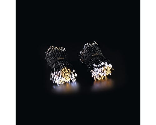 Deux guirlandes lumineuses groupées avec des lampes blanc chaud et blanc froid