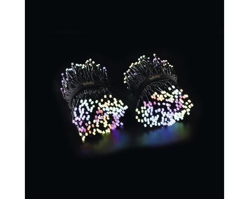Deux guirlandes lumineuses multicolores, enroulées