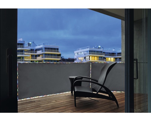 Habillage de balcon à LED gris argent 75x300 cm