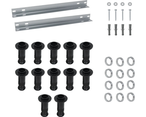 Pieds pour receveur de douche SCHULTE ExpressPlus angle pour DWM-Tec 12 pièces EP5649 Matériel de fixation pour lavabos composé de deux équerres, chevilles, vis et rondelles