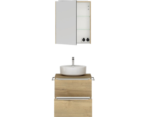 Meuble-lavabo de salle de bains avec meuble bas et armoire de toilette