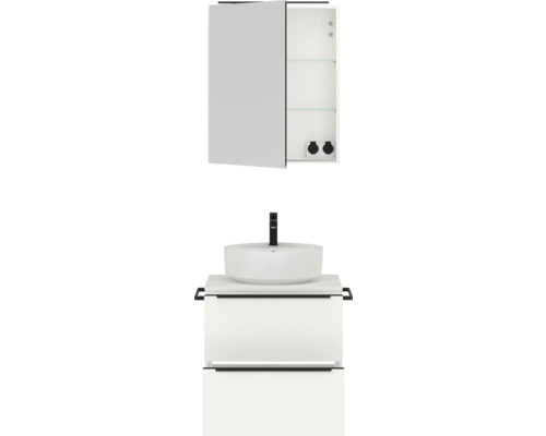 Waschtisch mit Waschtischunterschrank und Spiegelschrank für das Badezimmer