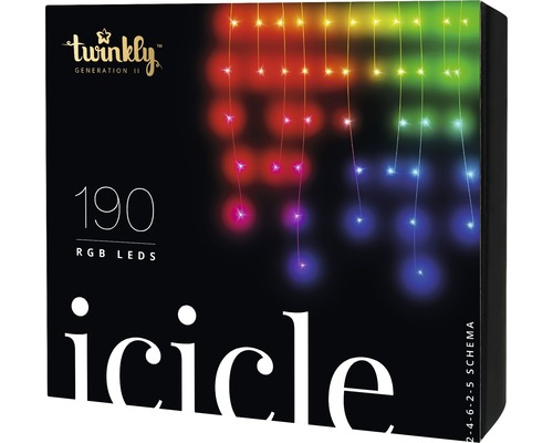 Filet lumineux 190 LED CH multicolore avec commande via une appli