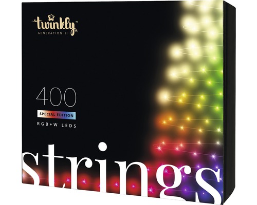 Guirlande lumineuse Twinkly LED Generation II 400 LED couleur d'éclairage multicolore et blanc chaud avec commande via l'appli Guirlande lumineuse Twinkly LED Generation II 400 LED couleur d'éclairage multicolore et blanc chaud avec commande via l'appli