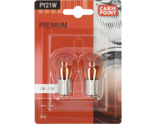 Ampoules de voiture Carpoint Premium 12V type d'ampoules PY21W paquet = 2 pces