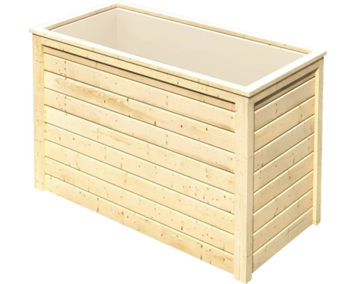 Rechteckiger Pflanzkasten aus Holz für den Garten oder die Terrasse