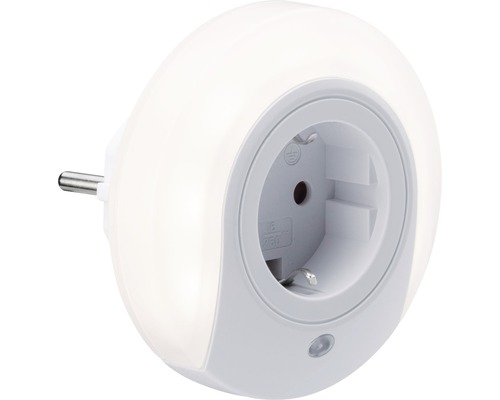 Veilleuse à LED avec capteur crépusculaire et interrupteur Esby ronde blanc