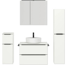 Badezimmer Set mit Waschtisch, Waschbecken, Spiegelschrank und Hochschrank