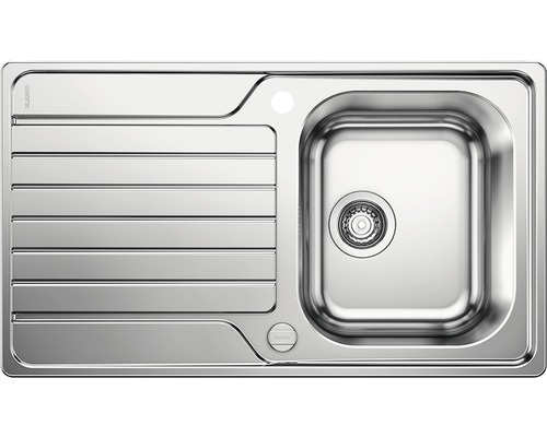 Évier Blanco DINAS 45 S 860 x 500 mm acier inoxydable finition brossée 523378 Évier en acier inoxydable avec égouttoir