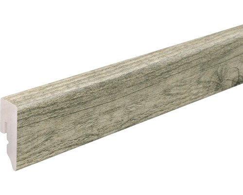 SKANDOR Sockelleiste PVC KU048L Eiche grau alt 2400 x 38,5 x 15 mm Sockelleiste mit Holzstruktur