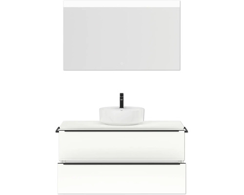 Waschtischkombination mit Aufsatzwaschbecken und Spiegel für das Badezimmer