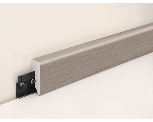 Sockelleiste aus Holz mit Befestigungsclip