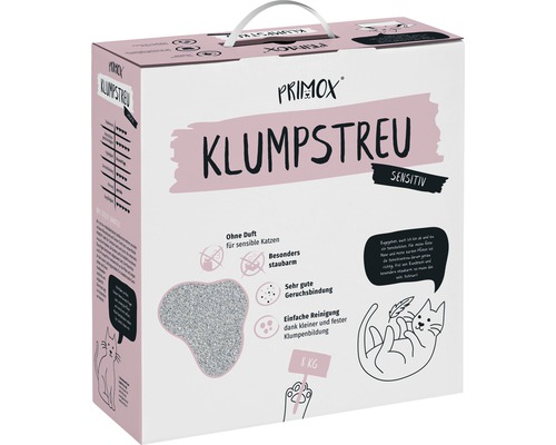 Litière pour chats PRIMOX Sensitiv agglomérante, sans parfum 8 kg Litière agglomérante sensible Primox, paquet de 8 kg