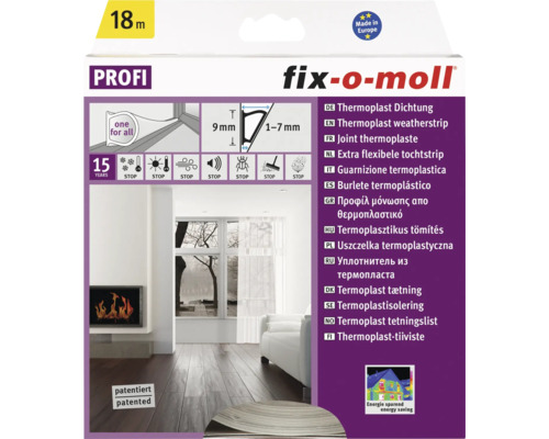 Fix-o-moll Thermoplast Dichtung, 18 Meter Rolle für Fenster und Türen