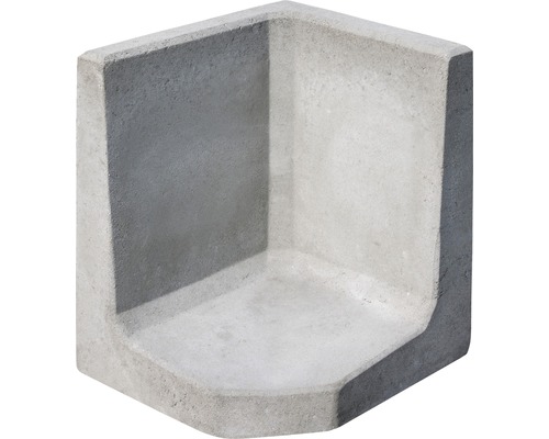 Pierre d'angle en L gris 50 cm x 7 cm x 60 cm profondeur = 50 cm