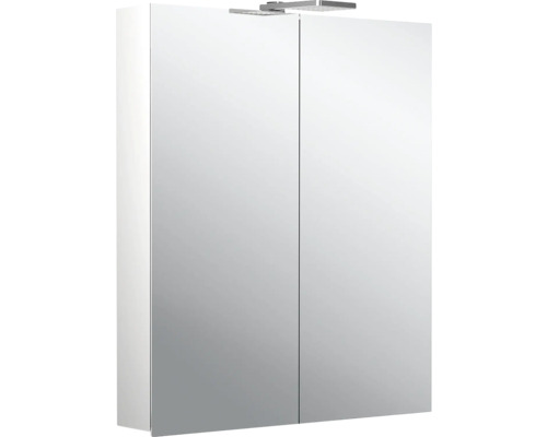 Armoire de toilette Emco Flat 2 60 x 11,3 x 72,1 cm coloris aluminium 2 portes led IP 20