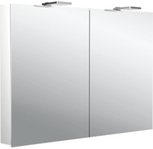 Spiegelschrank Emco Flat 2 100 x 11,3 x 72,1 cm alufarben 2-türig LED IP 20