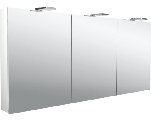 Armoire de toilette Emco Flat 2 160 x 11,3 x 72,1 cm coloris aluminium 3 portes led IP 20