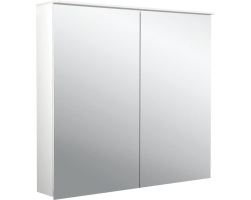 Armoire de toilette Emco Flat 2 80 x 11,3 x 71,1 cm coloris aluminium 2 portes led IP 20