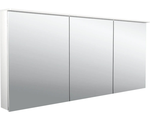 Armoire de toilette Emco Flat 2 160 x 11,3 x 71,1 cm coloris aluminium 3 portes led IP 20