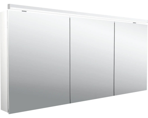 Armoire de toilette Emco Flat 2 160 x 11,3 x 72,9 cm coloris aluminium 3 portes led IP 20