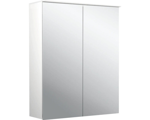 Armoire de toilette Emco Pure 2 60 x 15,3 x 71,1 cm coloris aluminium 2 portes led IP 20