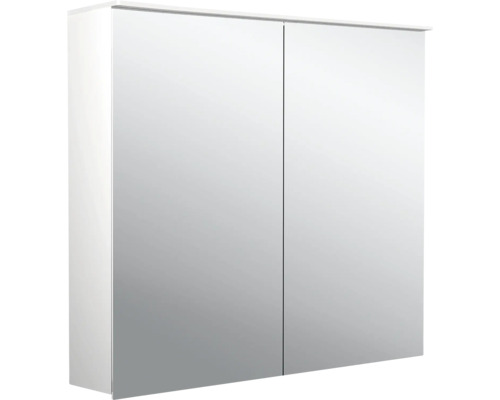 Armoire de toilette Emco Pure 2 80 x 15,3 x 71,1 cm coloris aluminium 2 portes led IP 20