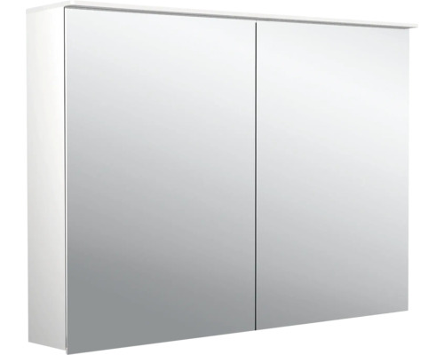 Armoire de toilette Emco Pure 2 100 x 15,3 x 71,1 cm coloris aluminium 2 portes led IP 20