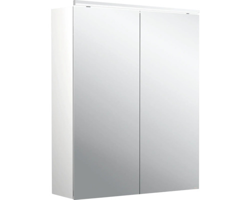Armoire de toilette Emco Pure 2 60 x 15,3 x 72,9 cm coloris aluminium 2 portes led IP 20