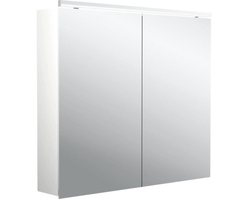 Armoire de toilette Emco Pure 2 80 x 15,3 x 72,9 cm coloris aluminium 2 portes led IP 20