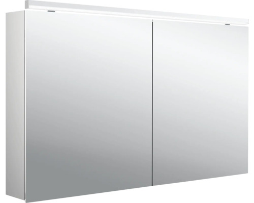 Armoire de toilette Emco Pure 2 120 x 15,3 x 72,9 cm coloris aluminium 2 portes led IP 20