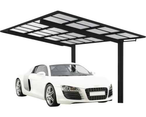 Carport simple Ximax Linea type 60 aluminium anodisé 272,6 x 495,4 cm noir