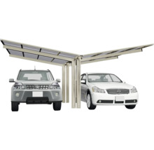 Doppelcarport mit zwei parkenden Autos