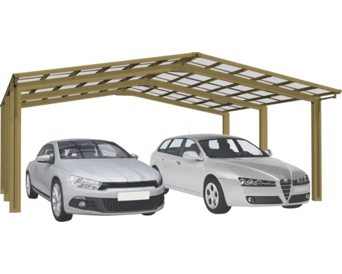 Doppelcarport Ximax Linea Typ 110 M-Ausführung Aluminium eloxiert 545,6x495,4 cm bronze