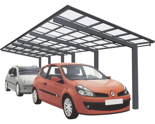 Doppelcarport Ximax Linea Typ 110 Tandem Aluminium eloxiert 272,6x982,6 cm schwarz