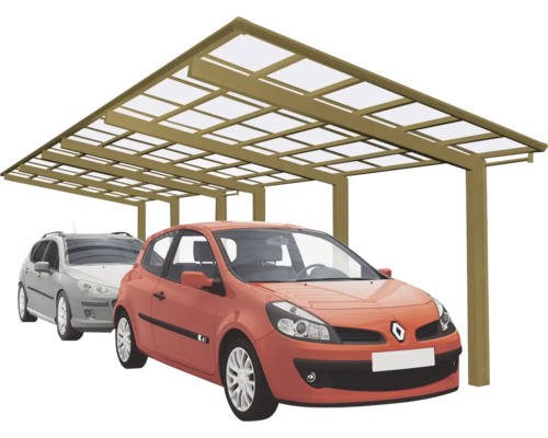 Doppelcarport Ximax Linea Typ 110 Tandem Aluminium eloxiert 272,6x982,6 cm bronze