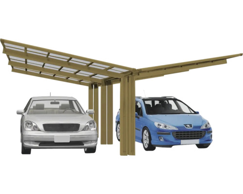 Doppelcarport Ximax Linea Typ 110 Y-Ausführung Aluminium eloxiert 547,6x495,4 cm bronze