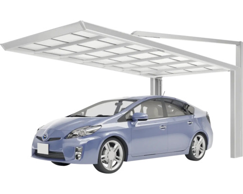 Voiture sous un abri de voiture