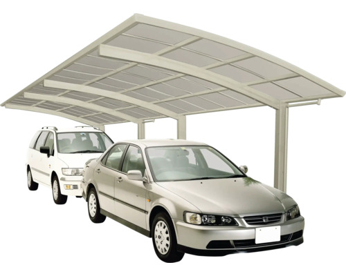 Doppelcarport mit zwei geparkten Autos