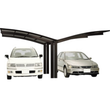 Double abri de voiture avec deux voitures garées